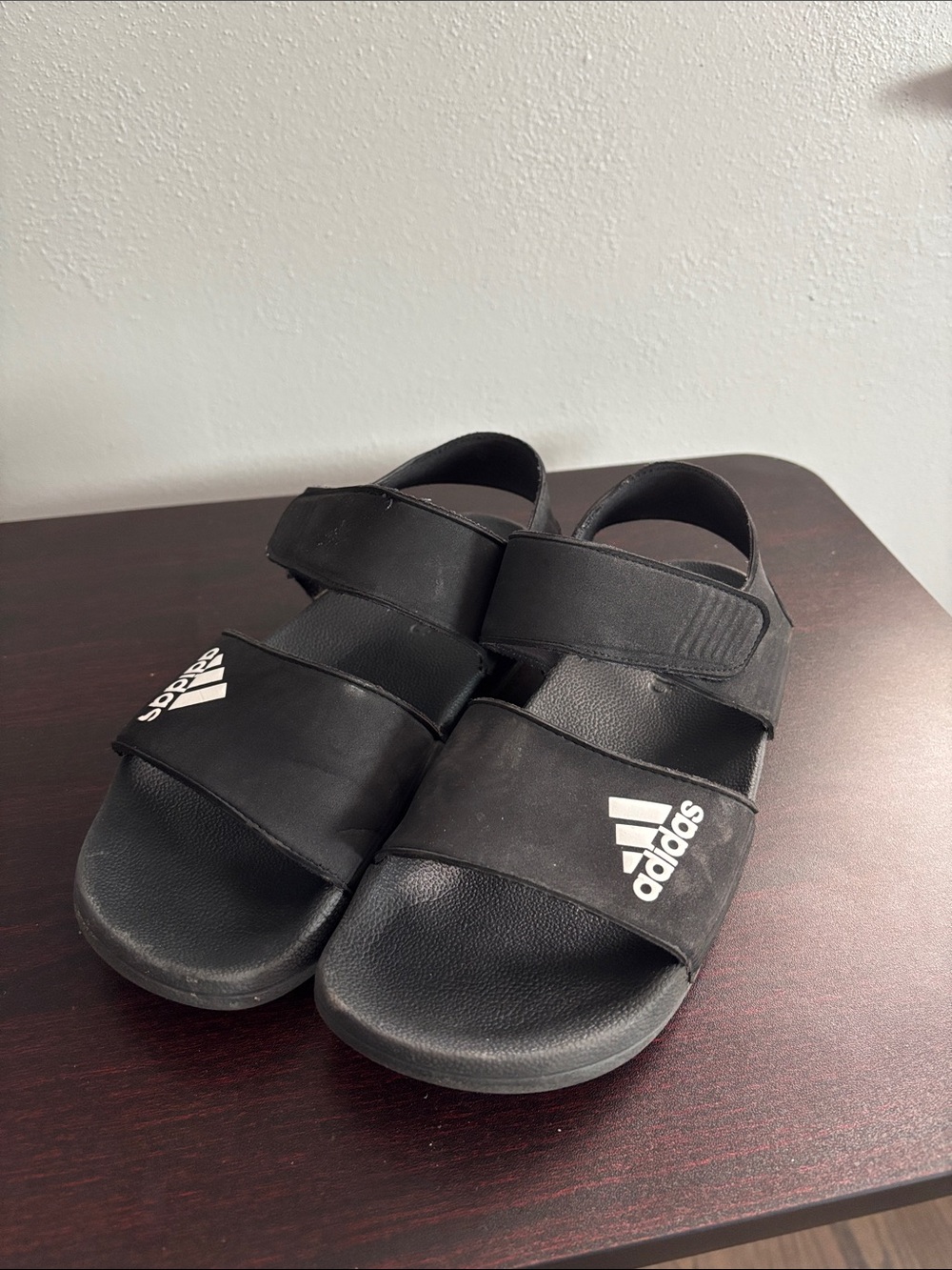 adidas Black Kids' Dual-Strap Sport Sandals